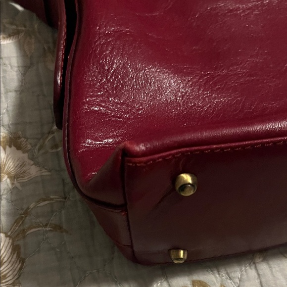 Red Leather Shoulder Bag by Franchetti Bond - Picture 7 of 9